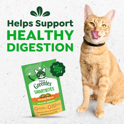 Greenies Feline Smartbites Chicken Flavor Healthy Indoor Cat Treats, 2.1 oz Pack — product image 3