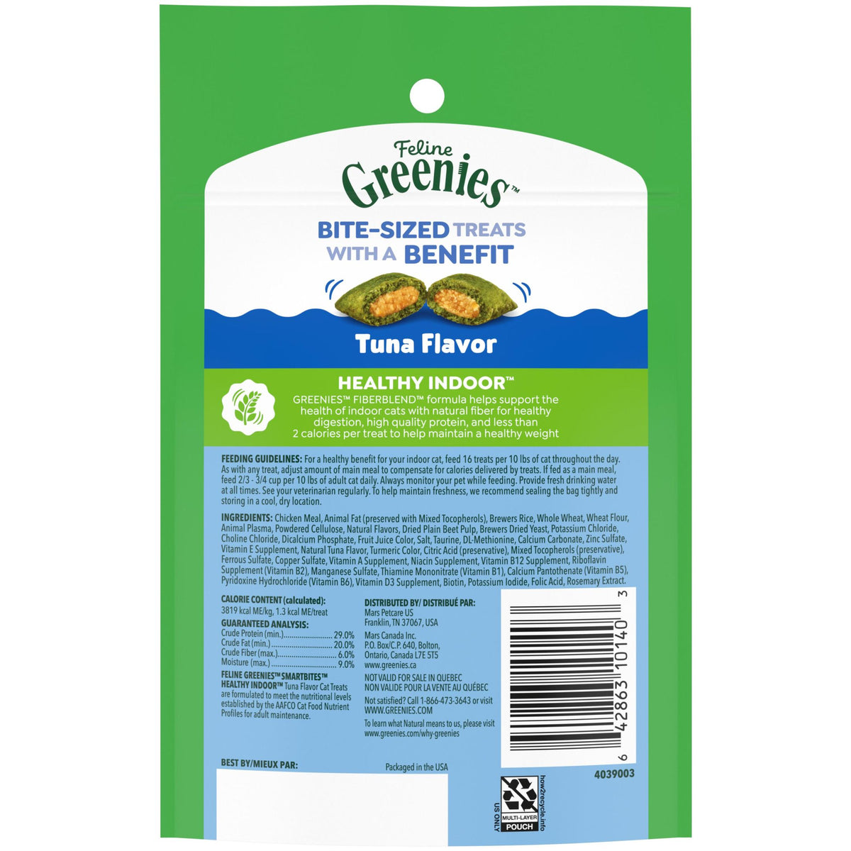 Greenies Feline Smartbites Tuna Flavor Healthy Indoor Cat Treats, 2.1 oz Pack — product image 2
