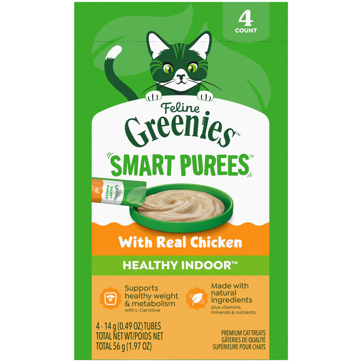 Greenies Puree Indoor Cat Treats Chicken Flavor 4 Count — product image 2