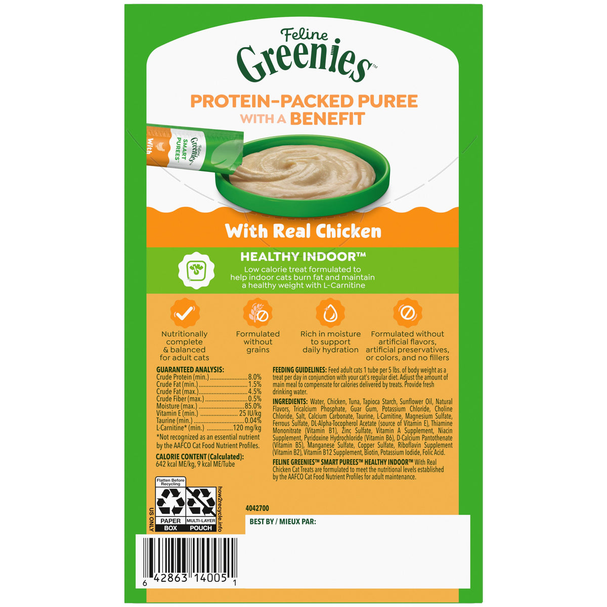 Greenies Puree Indoor Cat Treats Chicken Flavor 4 Count — product image 3