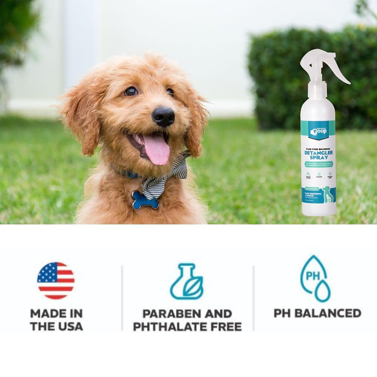 Groomer's Goop Pain Free Brushing Detangler Spray for Dogs & Cats, Tangle-Reducing Leave-In Formula, 8 fl oz — product image 6