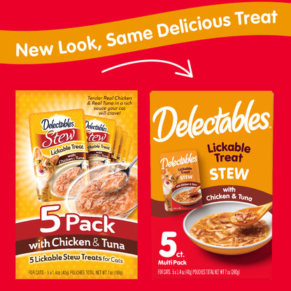 Hartz Delectables Stew Lickable Wet Cat Treats, Chicken & Tuna, 5 Pack — product image 2