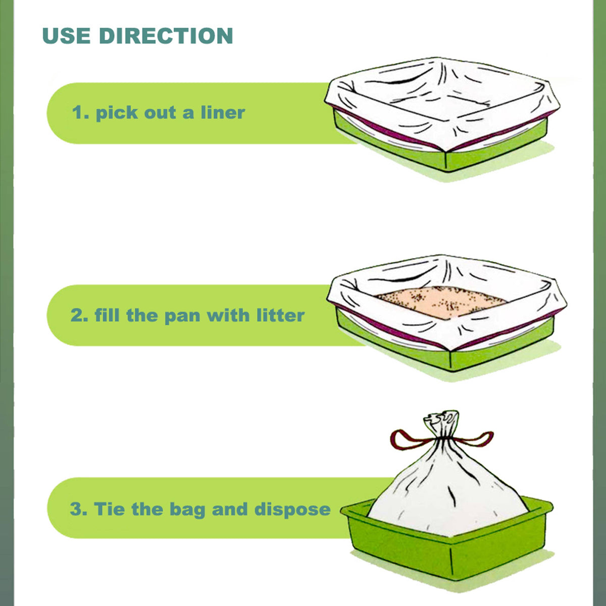 "Hyper Cat Jumbo Cat Litter Box Liners Drawstring Litter Bags for Boxes 20 Counts" — product image 3