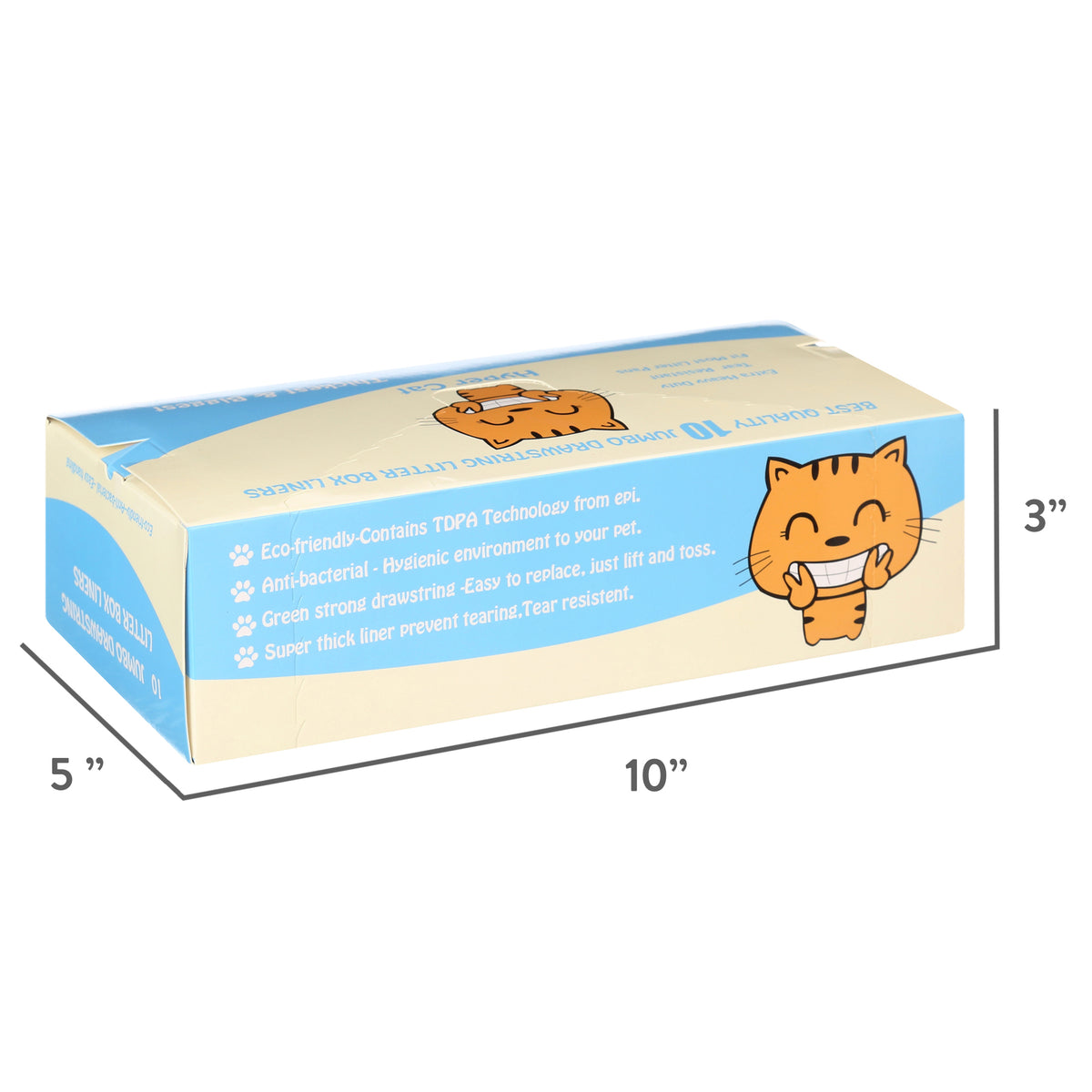 "Hyper Cat Jumbo Cat Litter Box Liners Drawstring Litter Bags for Boxes 20 Counts" — product image 9