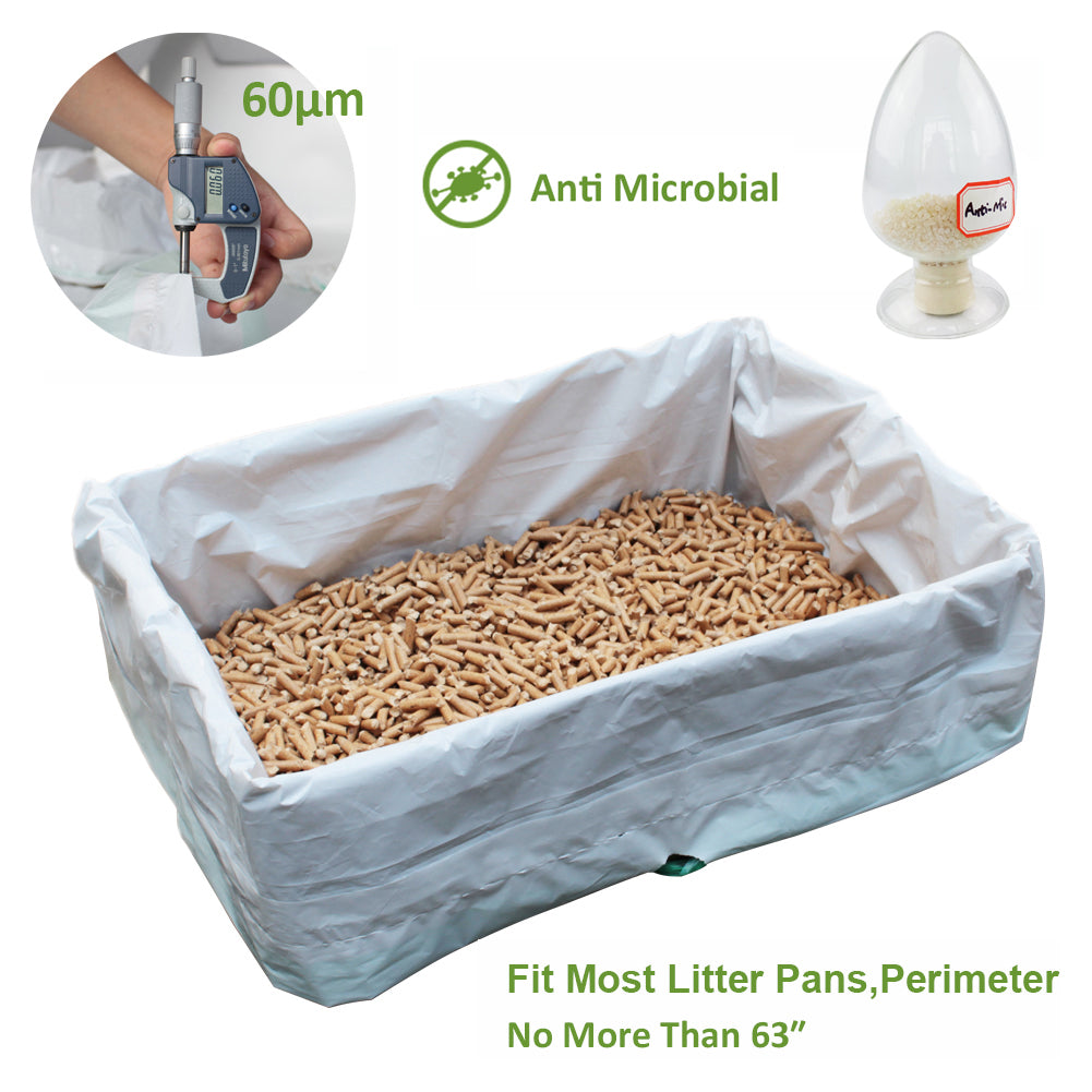 "Hyper Cat Jumbo Cat Litter Box Liners Drawstring Litter Bags for Boxes 60 Counts" — product image 2