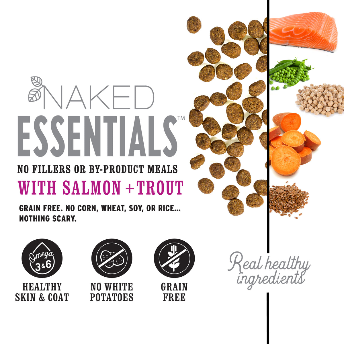 "I and love and you" Naked Essentials Trout & Salmon Flavor Dry Cat Food, Grain-Free, 3.4 lb. Bag — product image 6