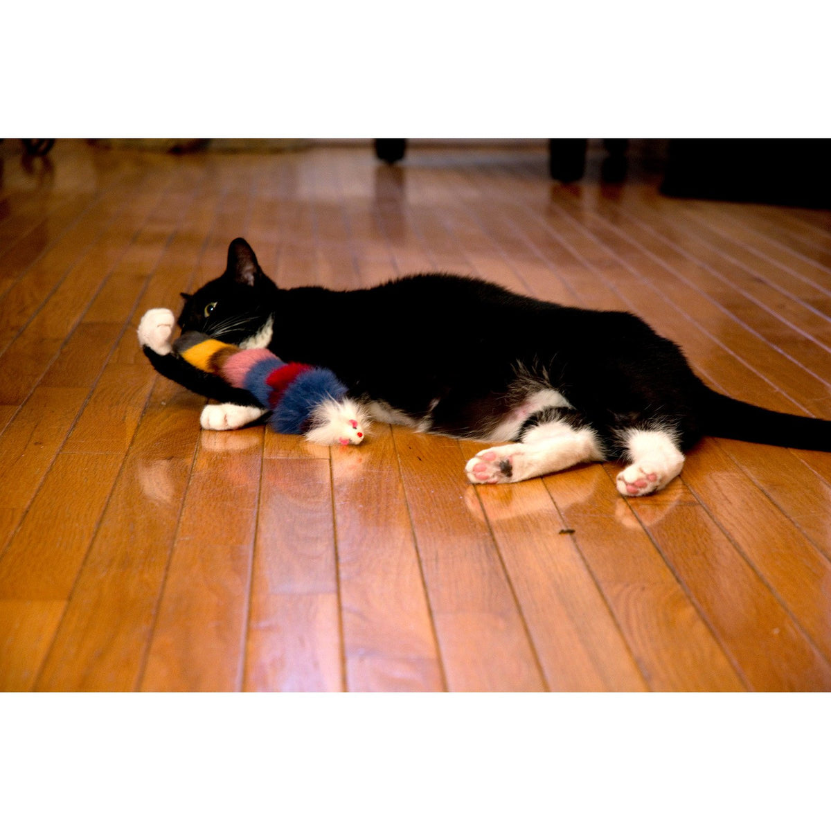 Iconic Pet - Brown/White Fur Weasel Toy — product image 3