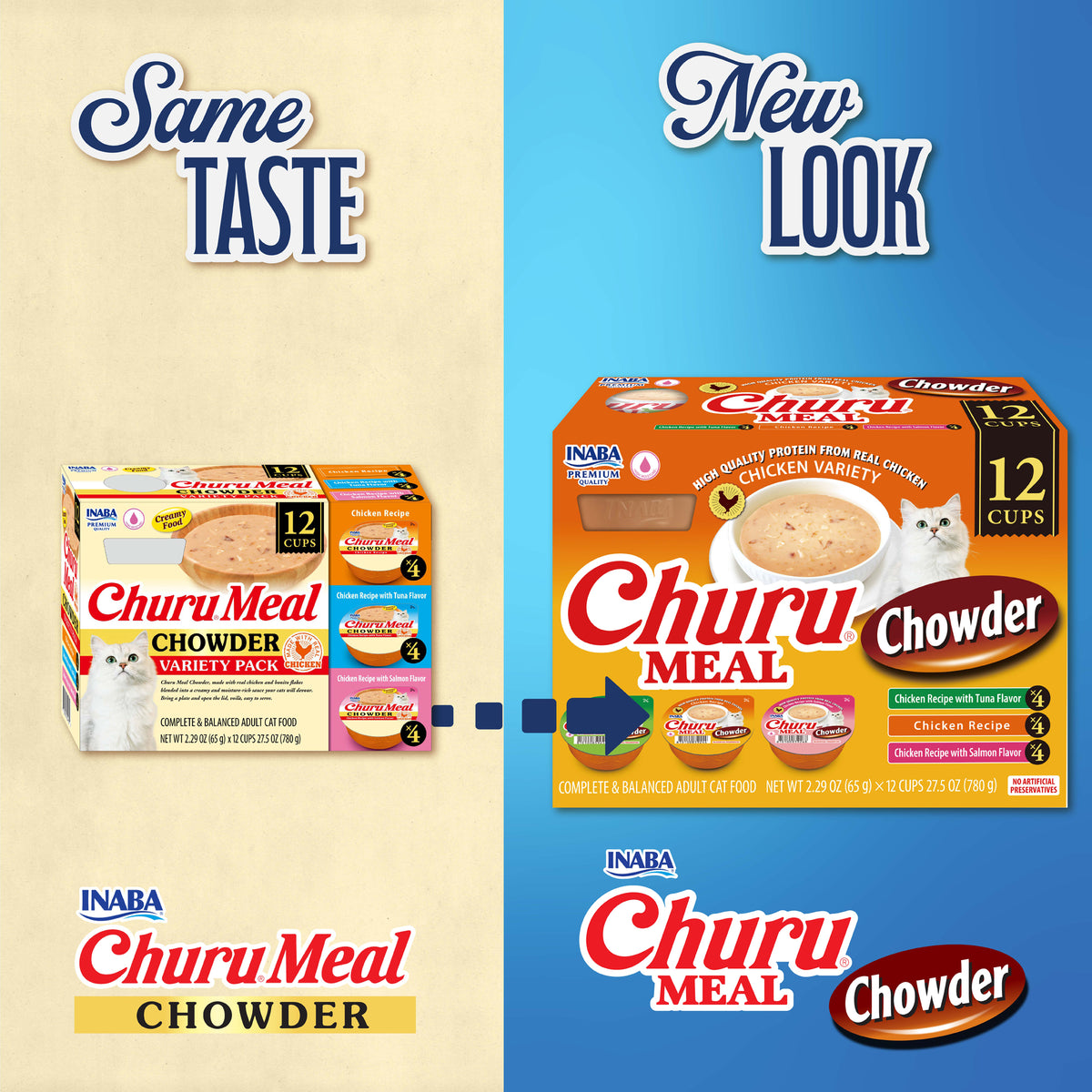 INABA Churu Meal Chowder Adult Wet Cat Food, 2.29 oz cup, 12-count, Chicken Variety Pack — product image 2