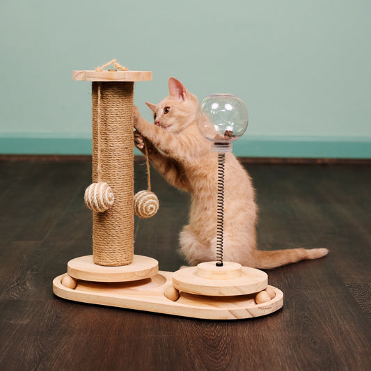 Interactive Scratch Post and Activity Center -- The Ultimate Cat Playground S1501