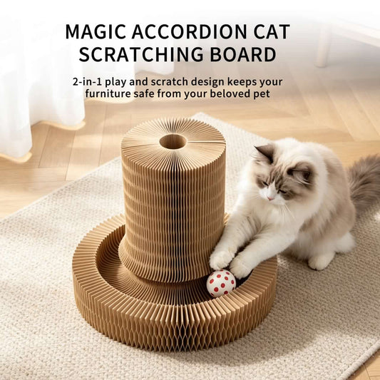 Interactive Toys for Indoor Cats, Magic Organ Cat Scratching Post, Cardboard Cat Scratcher Pad Ball Scratcher Board