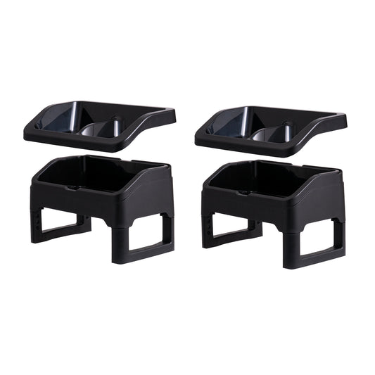 IRIS Adjustable Elevated Pet Feeder, Black, 2 Pk