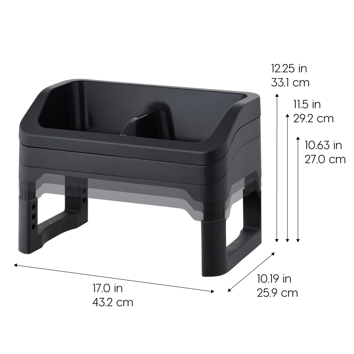 IRIS Adjustable Elevated Pet Feeder, Black, 2 Pk — product image 12