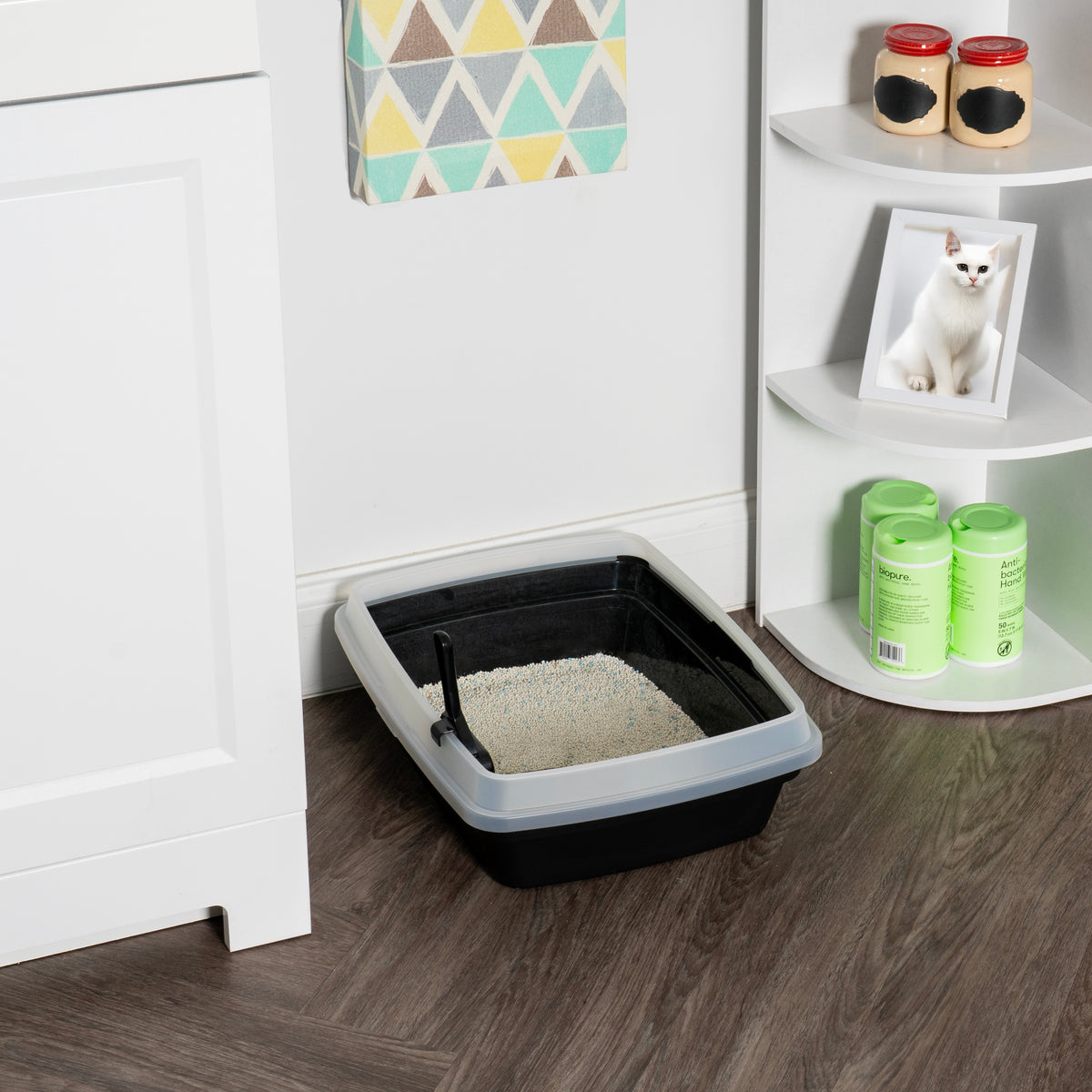 IRIS Open Top Cat Litter Box with Scoop, Plastic Pan , Black — product image 6