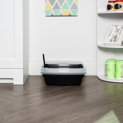 IRIS Open Top Cat Litter Box with Scoop, Plastic Pan , Black — product image 7