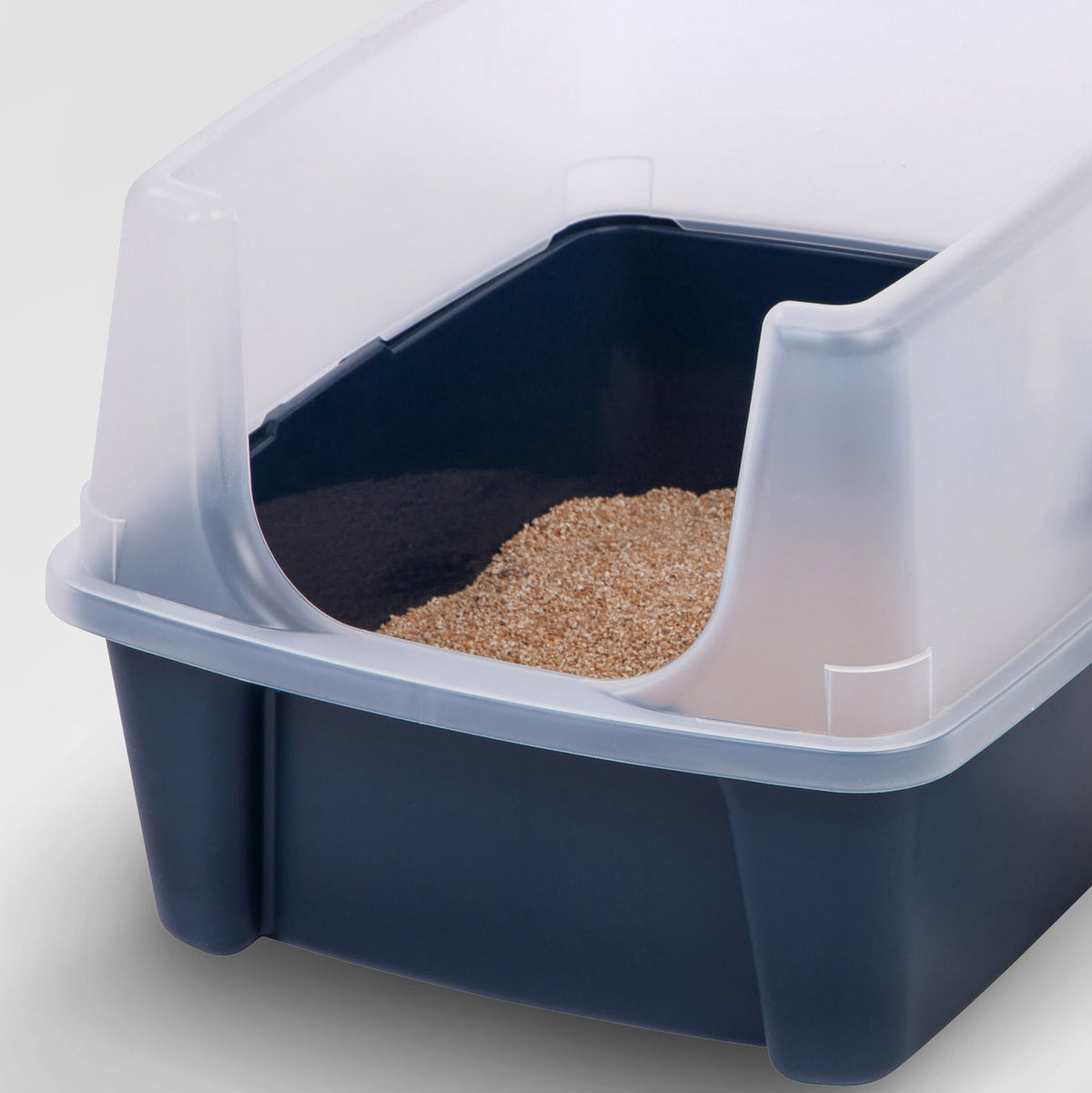 IRIS Open Top Cat Litter Box with Shield, Navy — product image 6