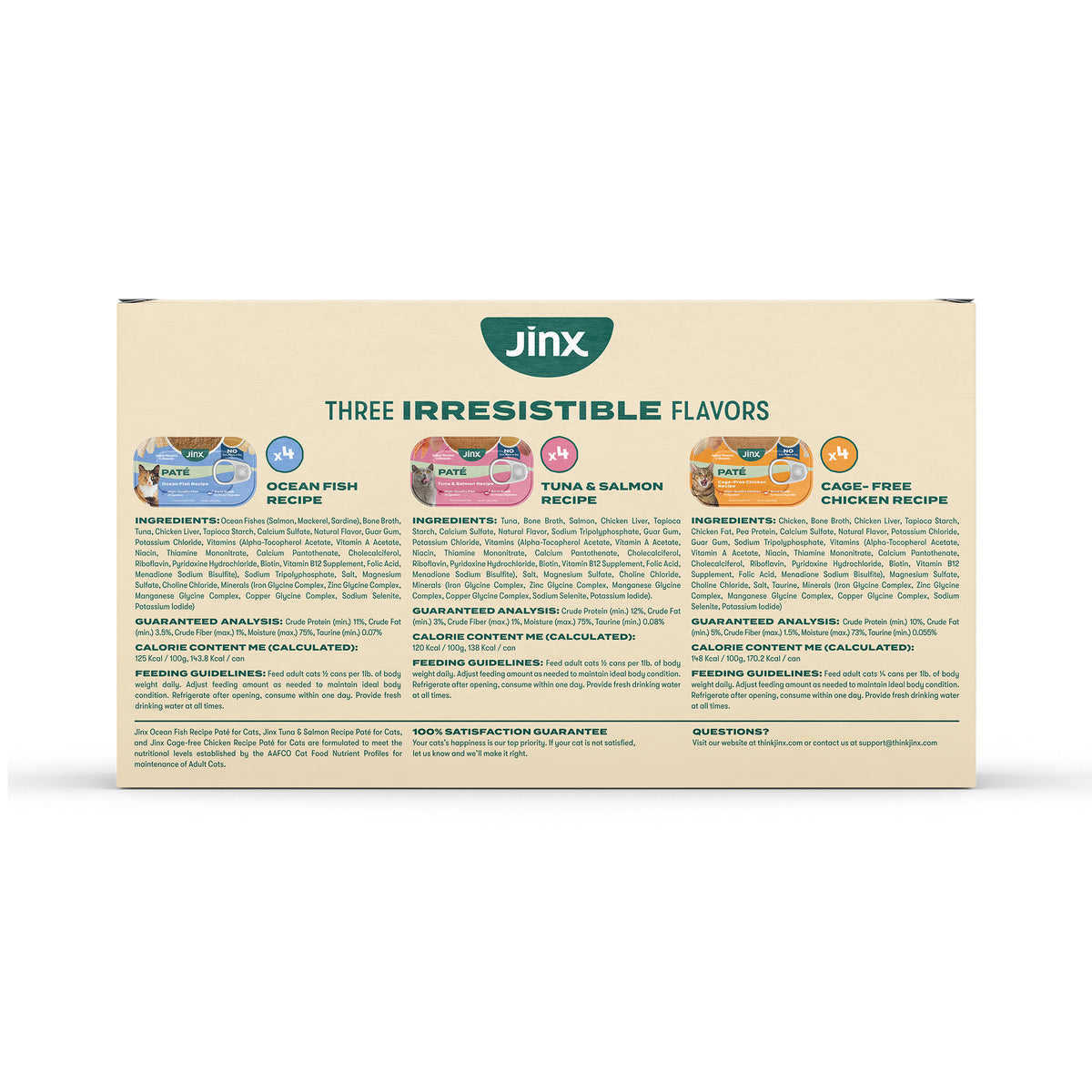 Jinx Paté Variety Pack Wet Cat Food with Cage-Free Chicken, Ocean Fish, Tuna & Salmon, 12 Count — product image 12