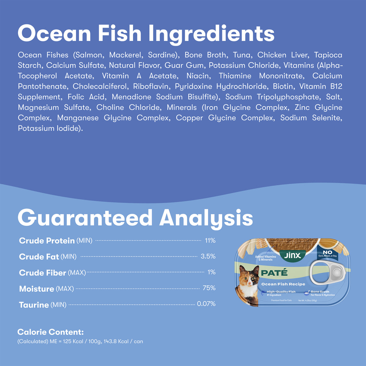Jinx Paté Variety Pack Wet Cat Food with Cage-Free Chicken, Ocean Fish, Tuna & Salmon, 12 Count — product image 5