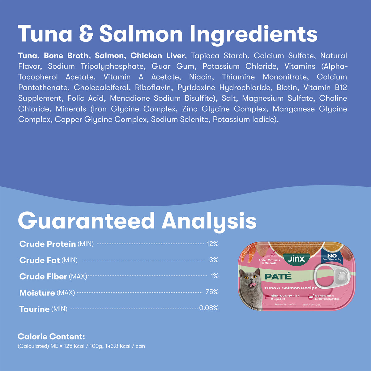 Jinx Paté Variety Pack Wet Cat Food with Cage-Free Chicken, Ocean Fish, Tuna & Salmon, 12 Count — product image 6