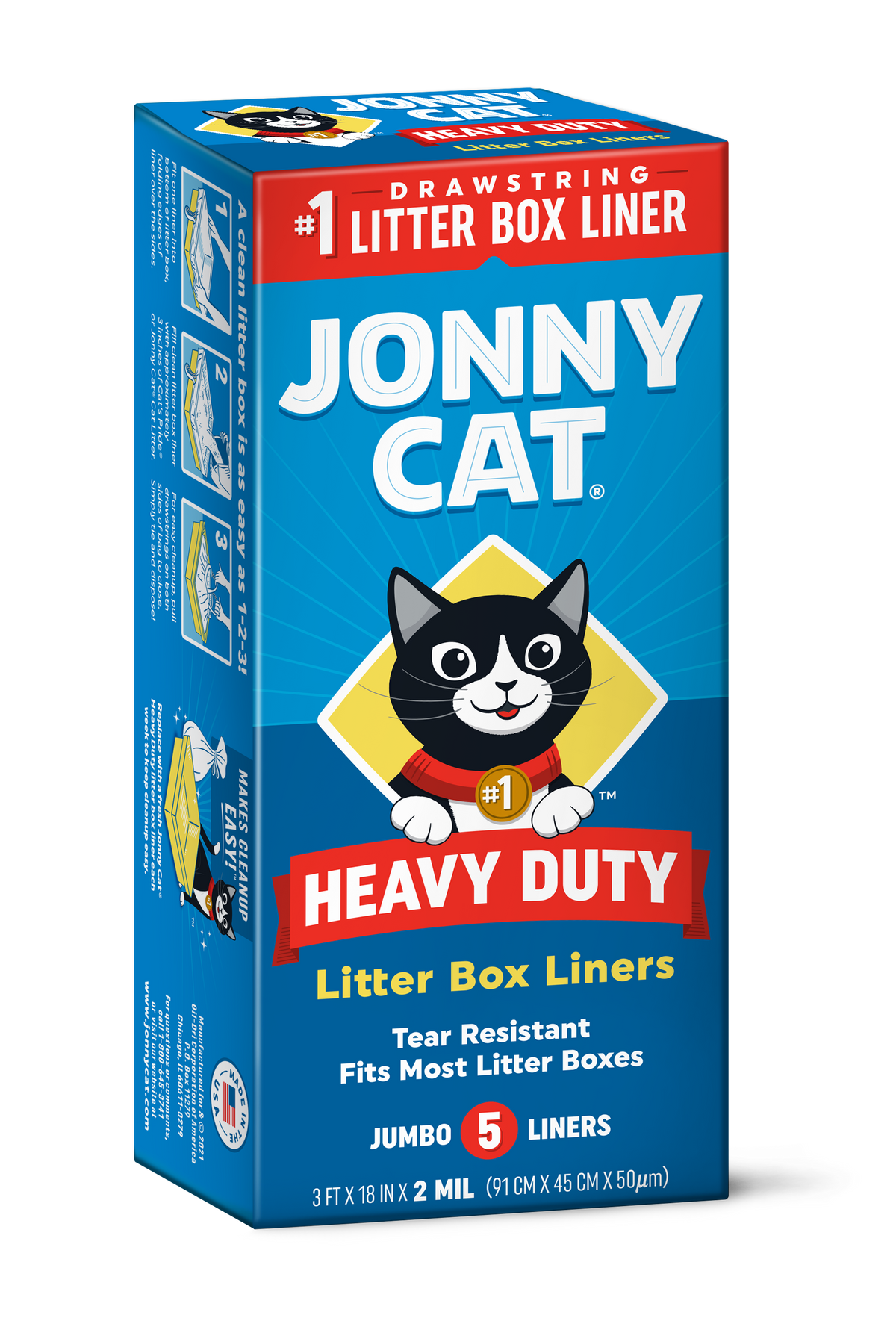 Jonny Cat Heavy Duty Jumbo w/Drawstring Litter Box Liners, 5 ct — product image 4