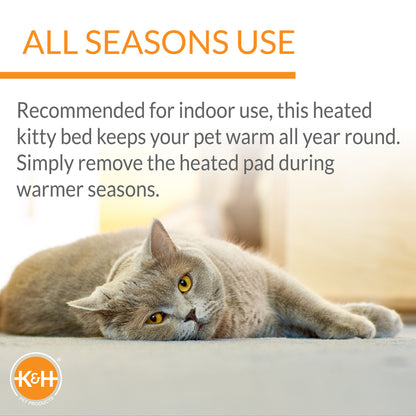 K&H Pet Products Thermo-Kitty Indoor Heated Cuddle Up Pet Bed Mocha 16 Inches — product image 3