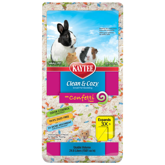 Kaytee Clean & Cozy Confetti Bedding White Paper Bedding with Colored Confetti Paper24.6 liters