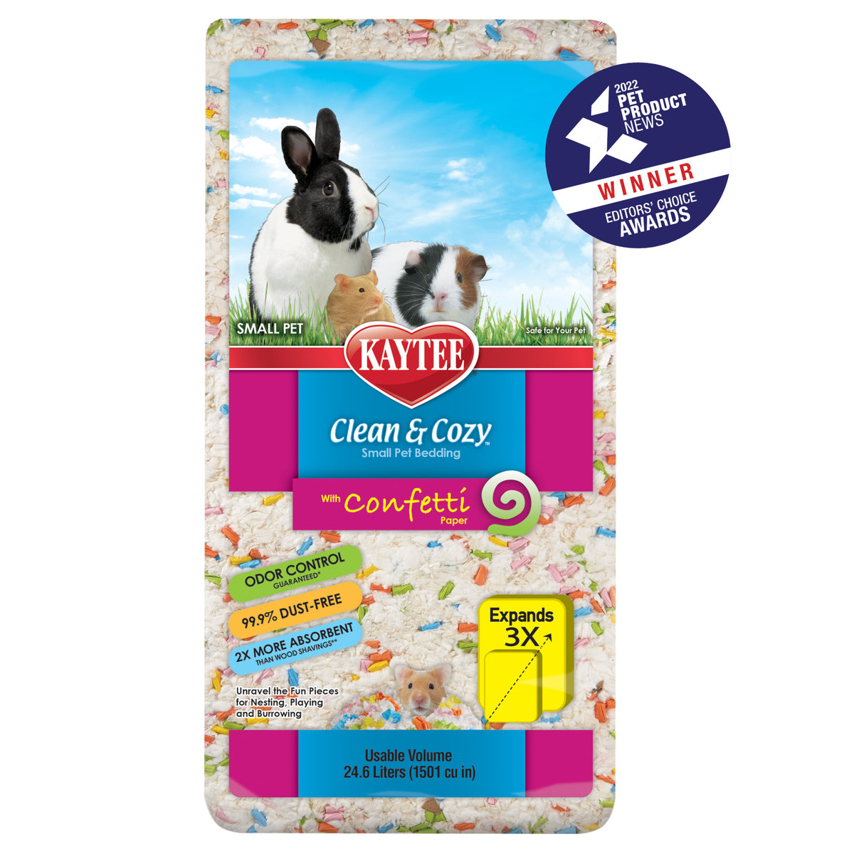 Kaytee Clean & Cozy Confetti Bedding White Paper Bedding with Colored Confetti Paper24.6 liters — product image 6
