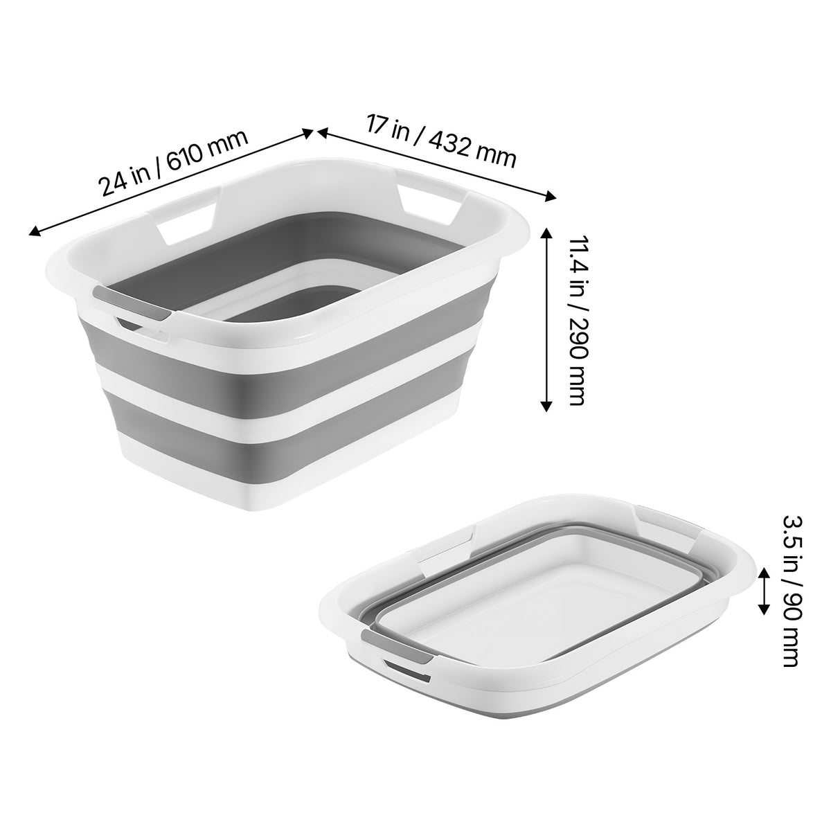 KFFKFF Collapsible Dog Bath Tub, Portable Pet Grooming and Bathing Station with Stable Support, Space-Saving Design, Built-In Drainage Hole for Small Pets, Puppies, and Cats, Gray and White — product image 8