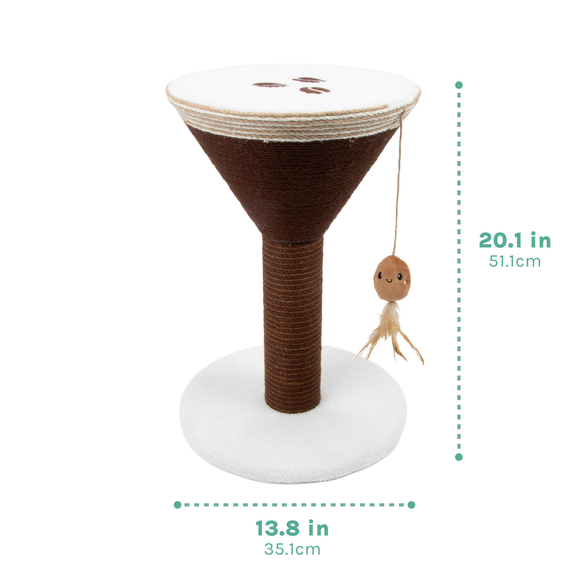 Kitty Citty Espresso Martini Cocktail Sisal Cat Scratching Post, Brown, One Size — product image 2