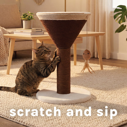 Kitty Citty Espresso Martini Cocktail Sisal Cat Scratching Post, Brown, One Size — product image 4