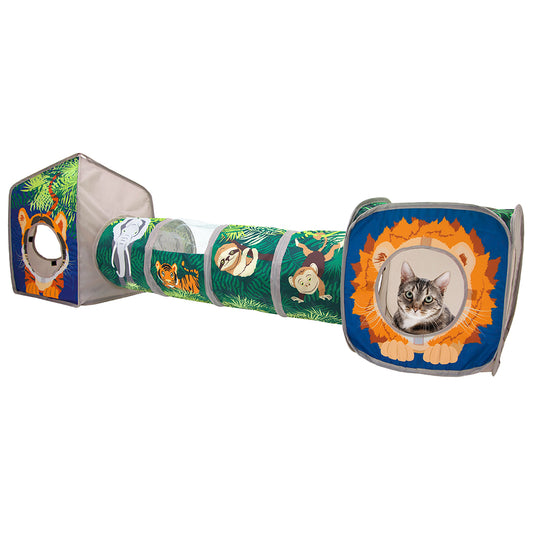 Kitty City Jungle Indoor Collapsible Tunnel Cube Cat Play Condo