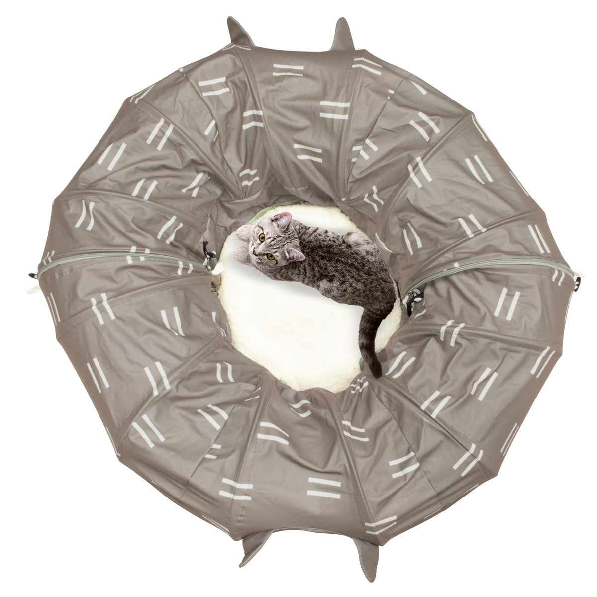 Kitty City Tunnel Cat Bed (Pattern) - brown — product image 10