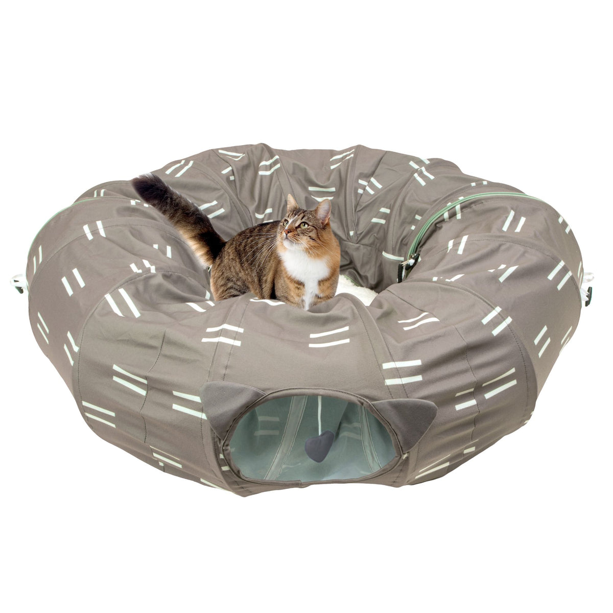 Kitty City Tunnel Cat Bed (Pattern) - brown — product image 11