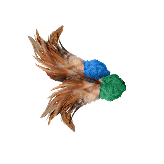 KONG® Naturals® Crinkle Ball with Feathers Cat Toy for Chasing and Swatting, Including Premium North American Catnip (2 Pack)