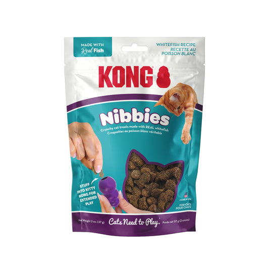 KONG® Nibbies Crunchy Cat Treats, Made with Real Whitefish, 2 oz Bag