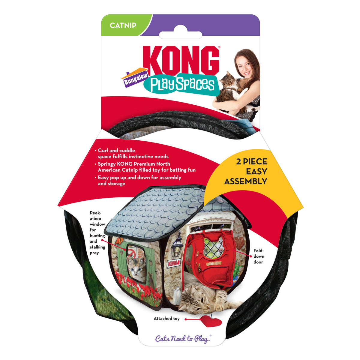 KONG® Play Spaces Bungalow, Foldable Hideaway Cat Toy, with Premium North American Catnip — product image 4