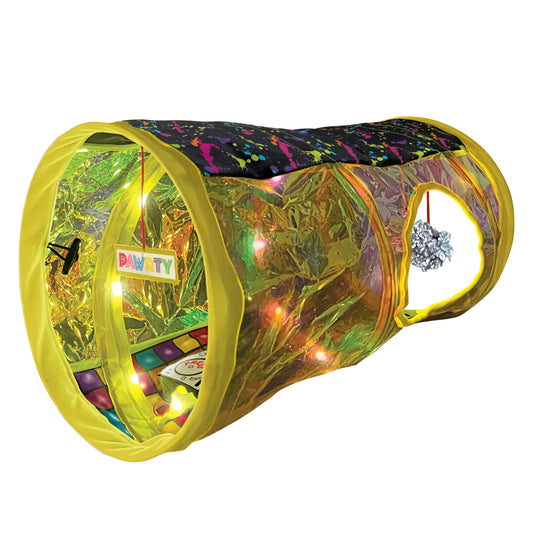 KONG® Play Spaces Rave Cave Cat Tunnel, Foldable Multi-Sensory Catnip Toy