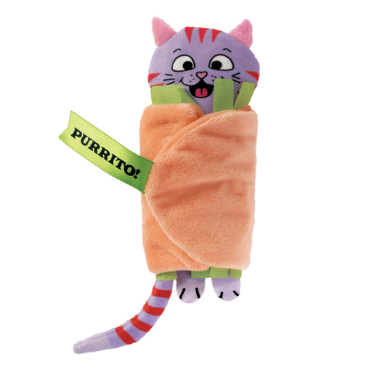 KONG® Pull-a-Partz™ 2-in-1 Plush Catnip Cat Toy, Purrito, with Premium North American Catnip