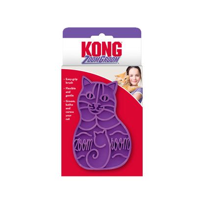 KONG® ZoomGroom Cat Grooming Brush, Reduces Hairballs, Purple — product image 4