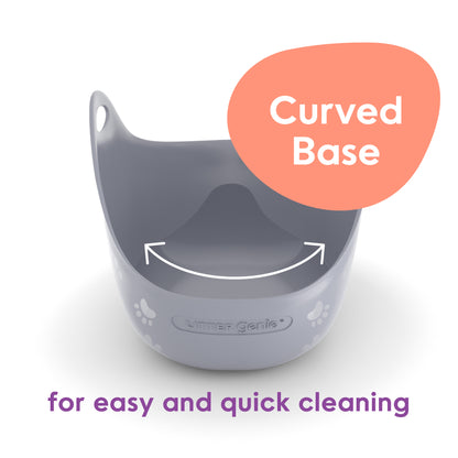 Litter Genie High-Sided Cat Litter Box with Handles, Silver — product image 6