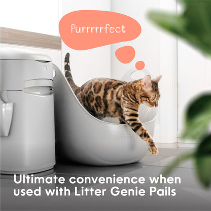 Litter Genie High-Sided Cat Litter Box with Handles, Silver — product image 9