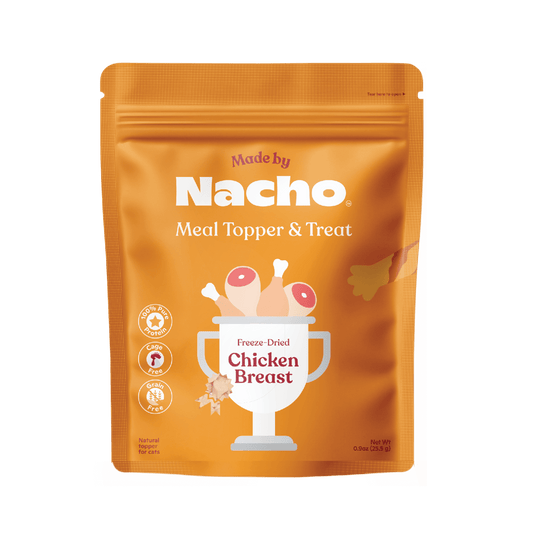 Made by Nacho Freeze-Dried Cat Treats, Limited Ingredient, High Protein, Nutrient-Rich Crunchy Treats, Chicken Breast, 0.9 oz