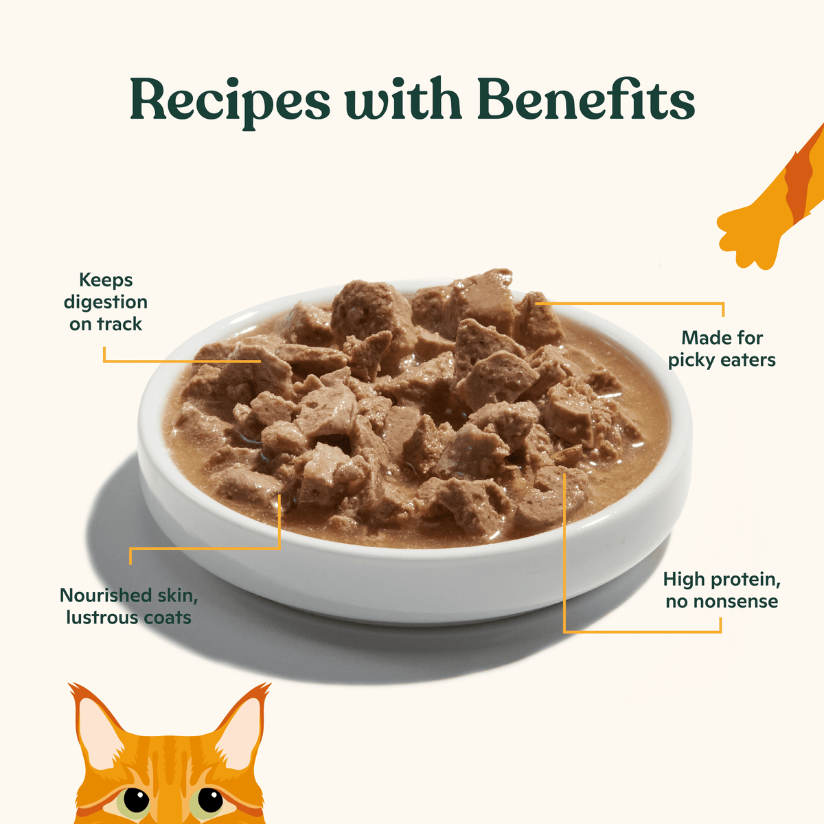 Made by Nacho Wet Cat Food, Cuts in Gravy, Limited Ingredients, Cage-Free Chicken Recipe with Bone Broth for Extra Hydration, 3 oz. Pouch, Limited Ingredients — product image 3