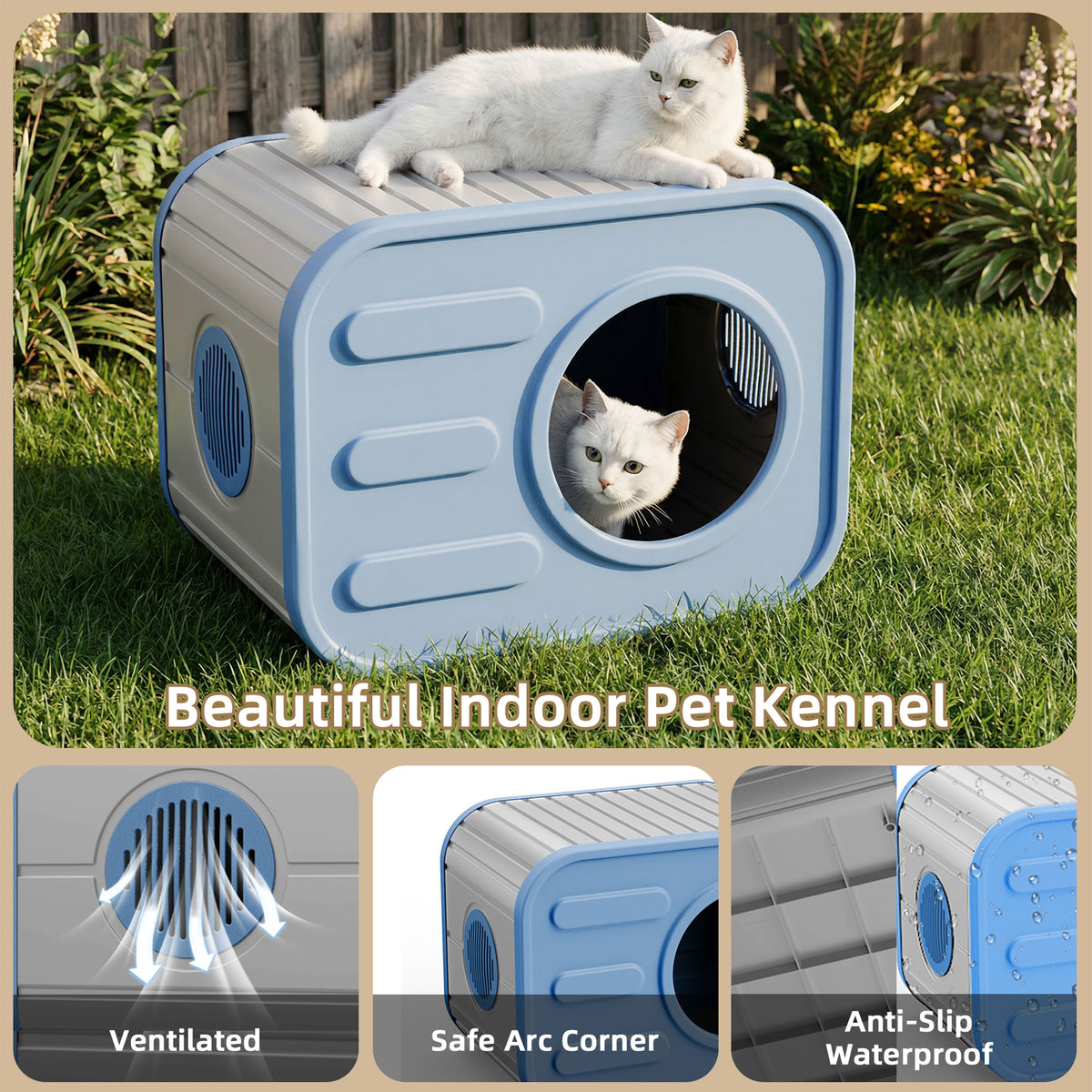 MAYEERTY Compact Cat House, Shatter-Resistant Cat Bed with Spacious Interior, No Tools Assembly — product image 5