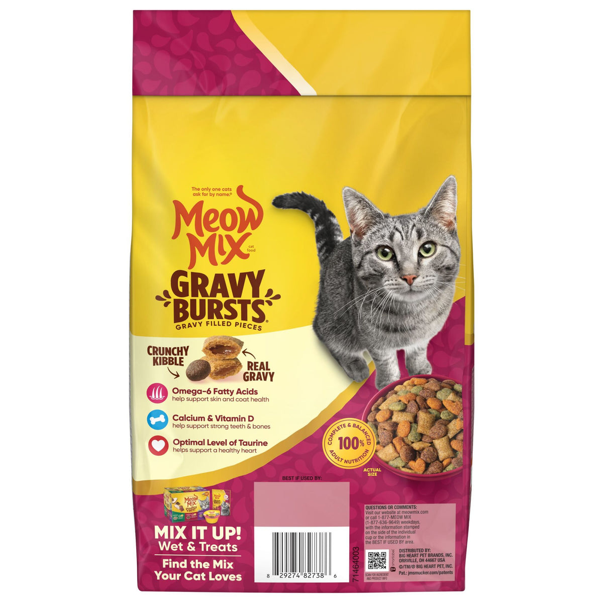 Meow Mix Gravy Bursts, Savory Chicken Flavor Mix, Gravy Filled Dry Cat Food, 3 lb. Bag — product image 9
