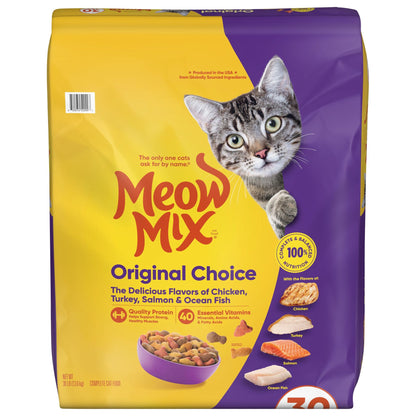 Meow Mix Original Choice Dry Cat Food, All Life Stages, Chicken, Turkey, Salmon & Ocean Fish Flavors, 30 lb Bag — product image 8
