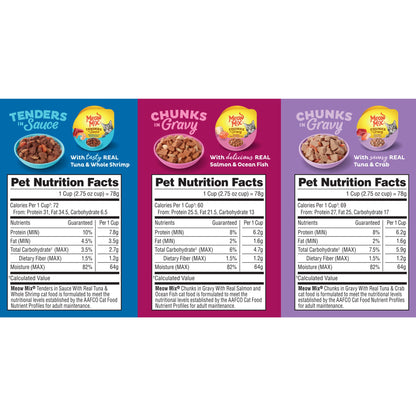 Meow Mix Seafood Selections Variety Pack, Wet Cat Food, 2.75 oz Cup (24 Pack) — product image 11