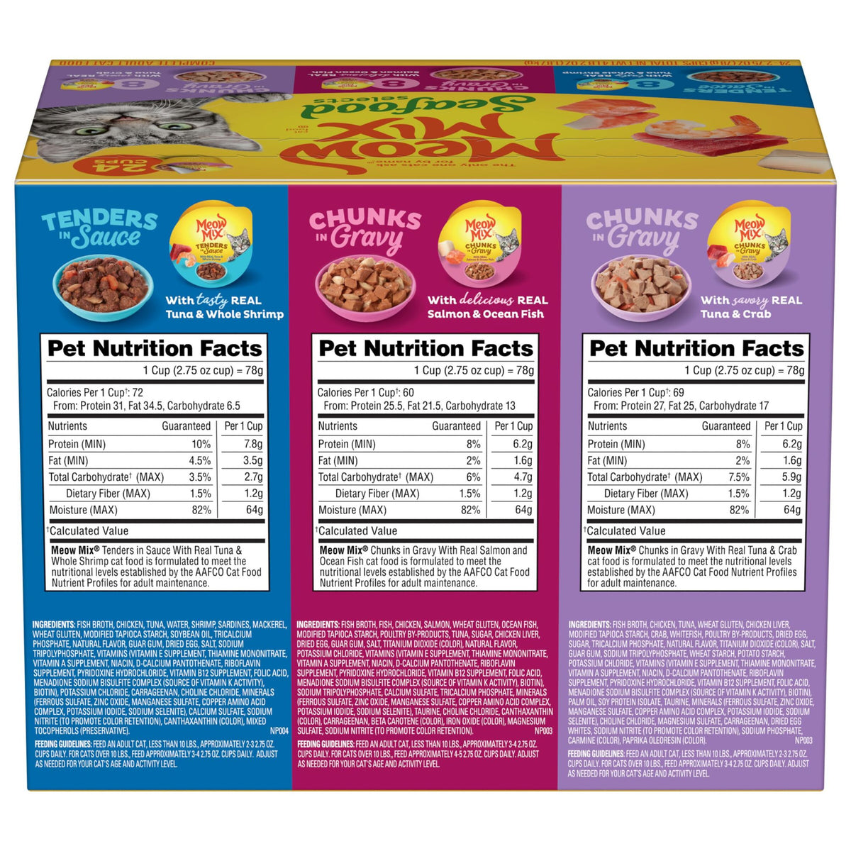 Meow Mix Seafood Selections Variety Pack, Wet Cat Food, 2.75 oz Cup (24 Pack) — product image 9