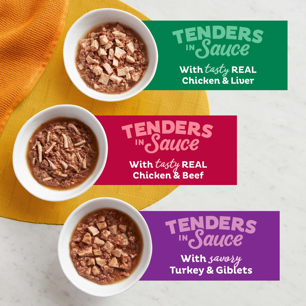 Meow Mix Tenders in Sauce Wet Cat Food Variety Pack With Poultry & Beef Favorites, 24 Cups, 2.75 oz Each — product image 5