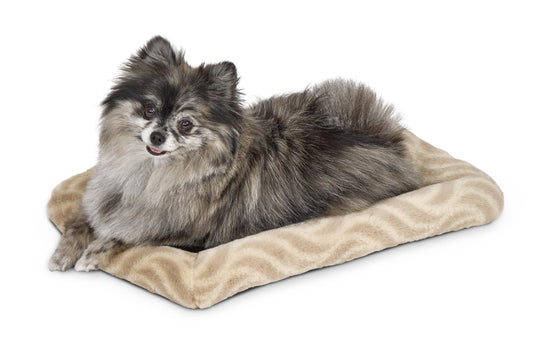 MidWest Homes for Pets 18inch Tan Wave Pet Bed for Small Dog/Cat with slip resist bottom