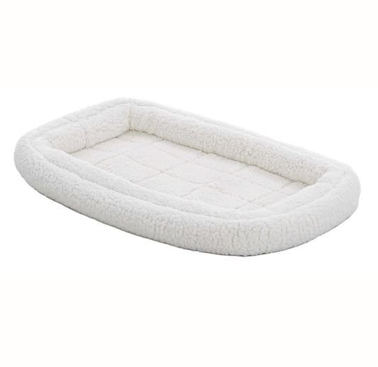 Midwest Homes for Pets QuietTime Double Bolster Dog Bed & Crate Mat White, 22 Inch
